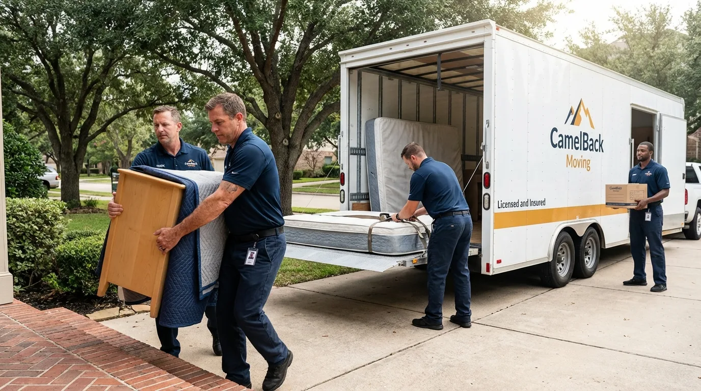 Crew loading residential truck for cross-state move from Butler, MO